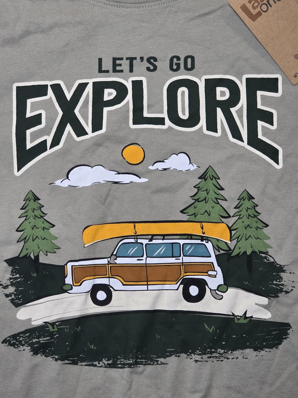 Lazy One Men's Let's Go Explore Graphic Sleeping PJ Shirt Sz Md *NWT